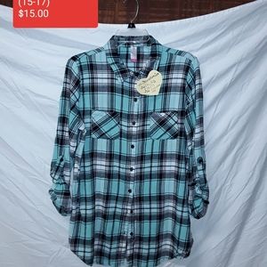 No Boundaries Long Sleeve button up Shirt